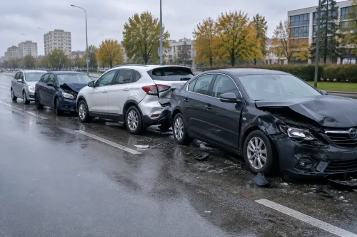 Четири коли се удариха на бул. „Санкт Петербург“ в Пловдив