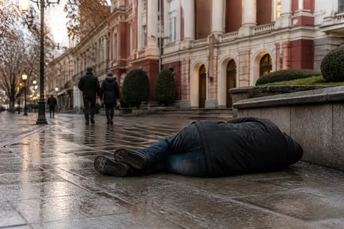 Пловдив видя мъж в тежко опиянение до театъра