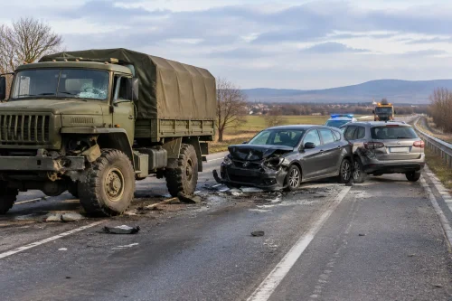 Катастрофа с военен автомобил затвори пътя Калековец–Стряма