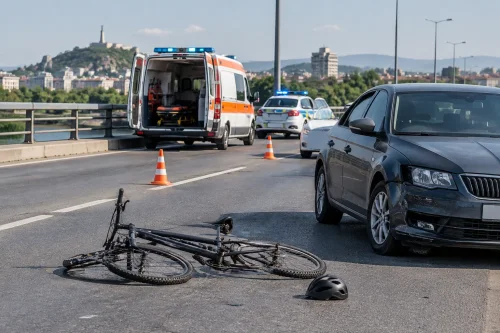 Кола блъсна велосипедист на моста на Адата в Пловдив