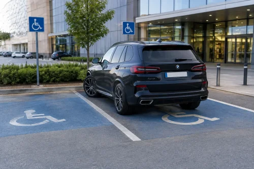 BMW блокира няколко места за инвалиди в мол в Пловдив