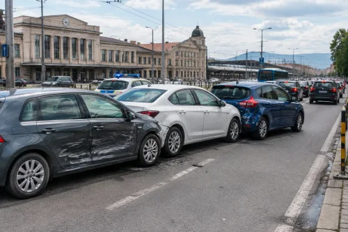 Три автомобила катастрофираха и блокираха трафика до Централна гара Пловдив