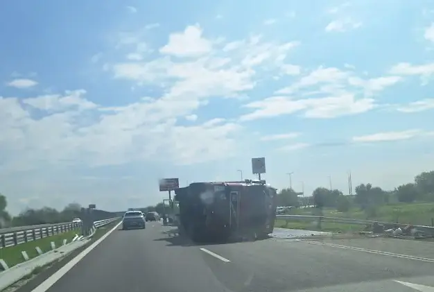 ТИР катастрофира на автомагистрала “Тракия” в близост до Пловдив