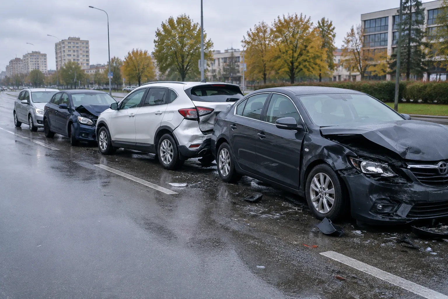 Четири коли се удариха на бул. „Санкт Петербург“ в Пловдив
