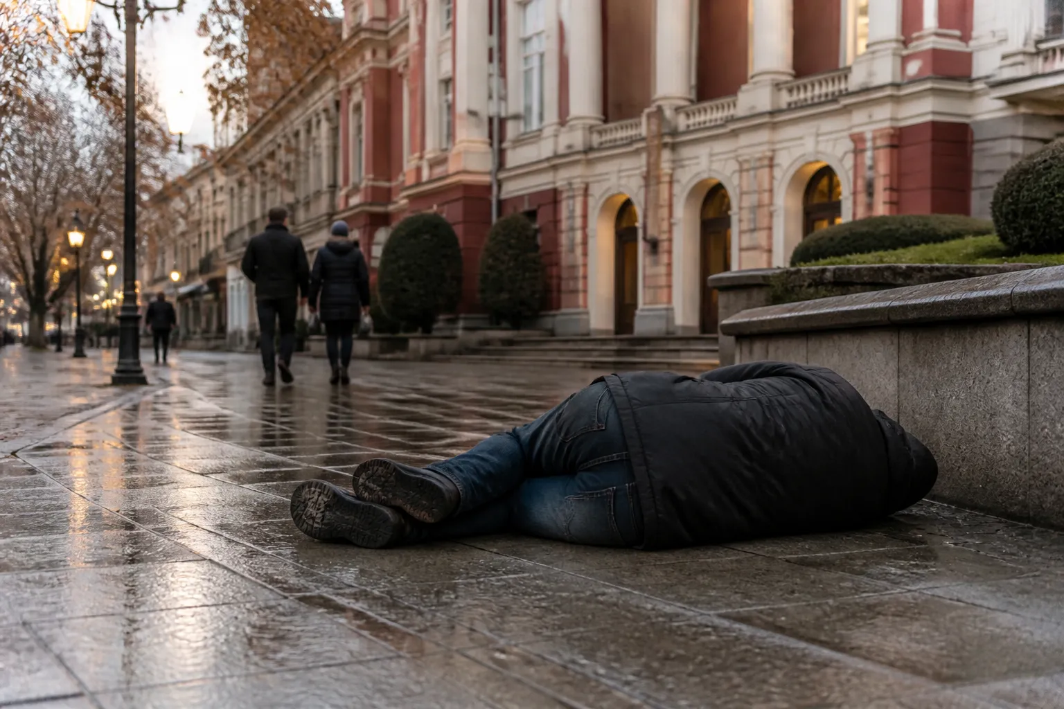 Пловдив видя мъж в тежко опиянение до театъра
