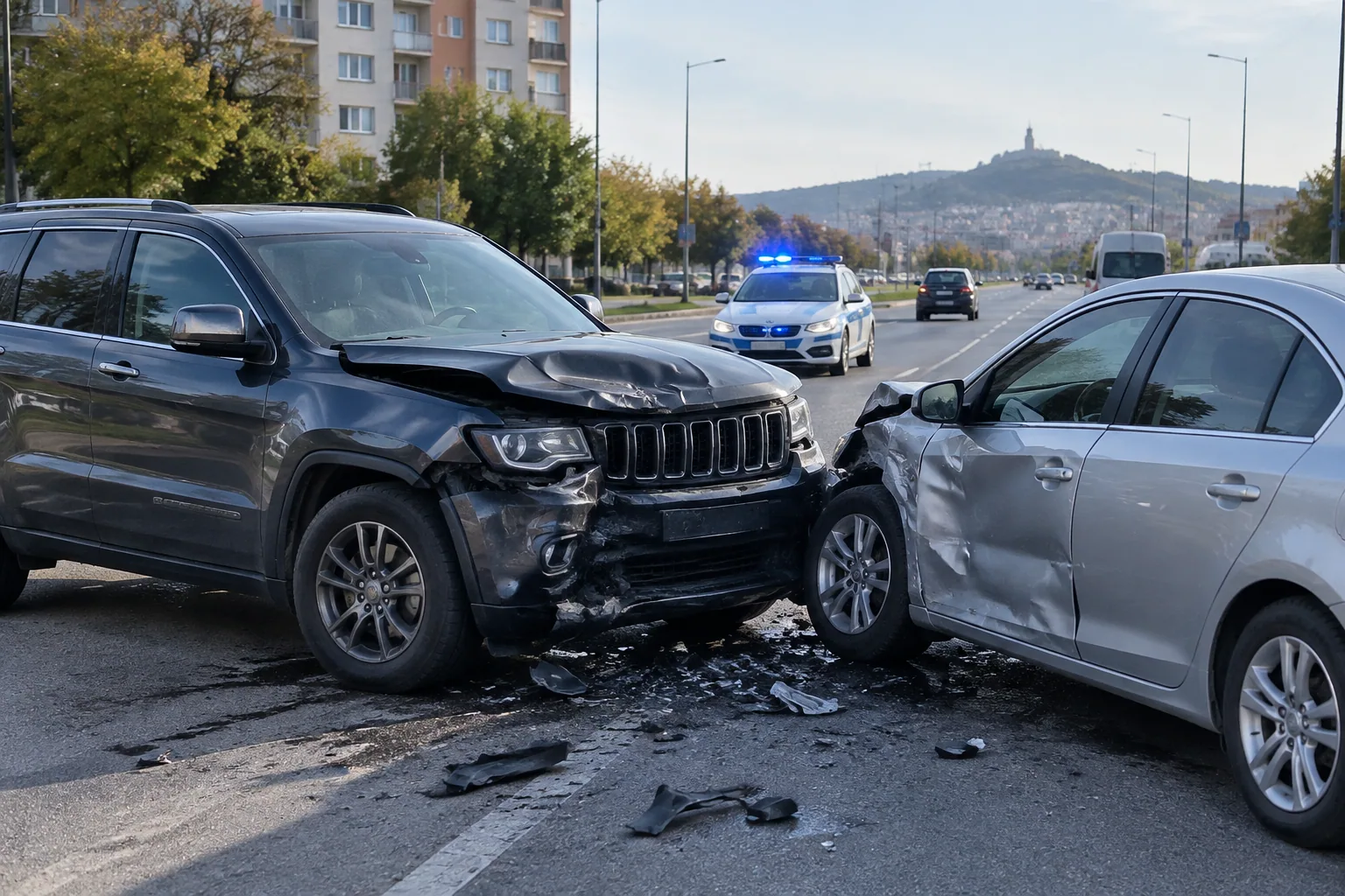 Катастрофа затрудни трафика по Пещерско шосе в Пловдив