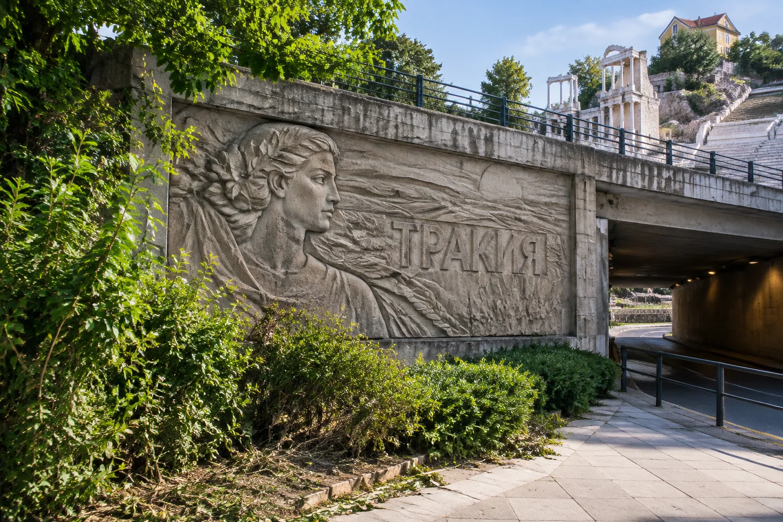 ОП „Градини и паркове“ разкри барелеф „Тракия“ до Тунела в Пловдив