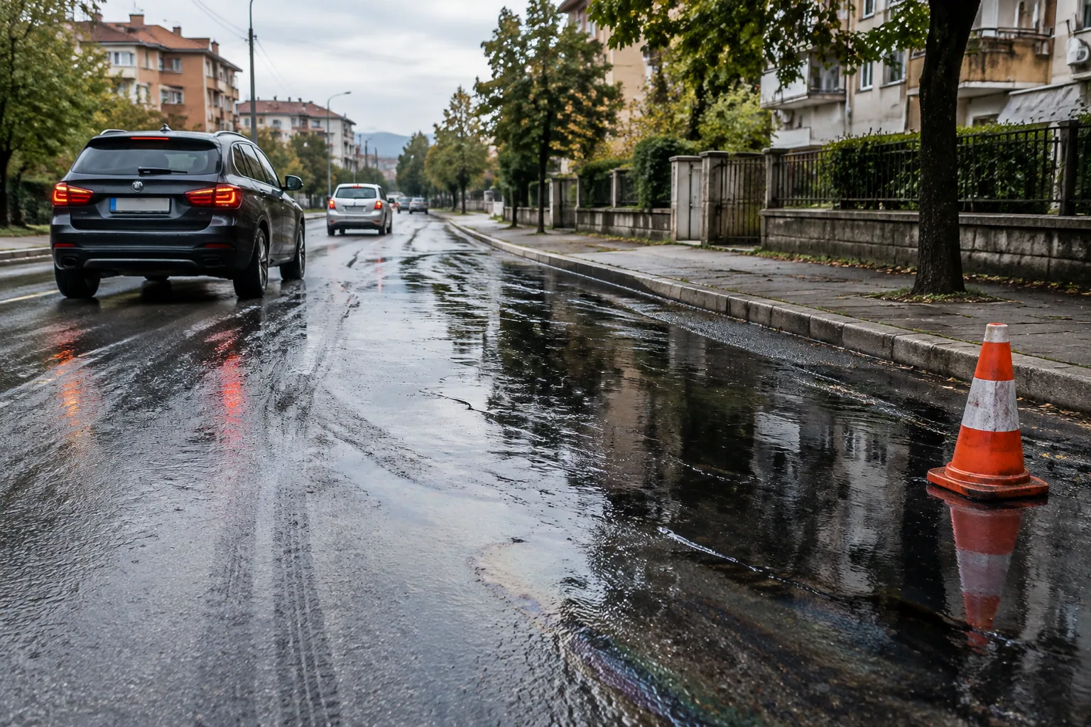 Разлив на нафта в Пловдив превърна „Прослав“ в пързалка