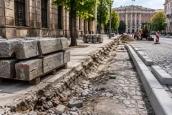 Пловдив маха гранитни бордюри и от ремонтирани тротоари